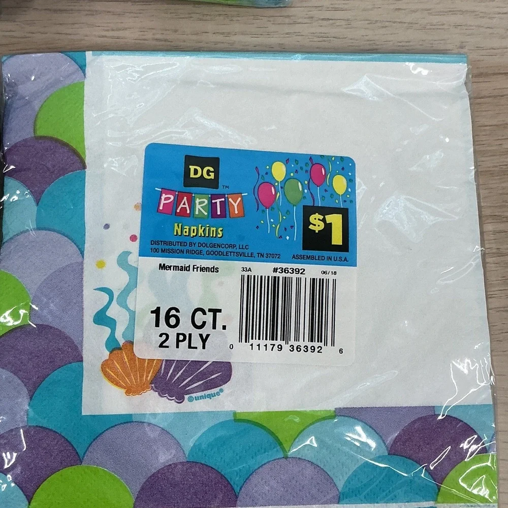 Mermaid Party Plates and Napkins Set